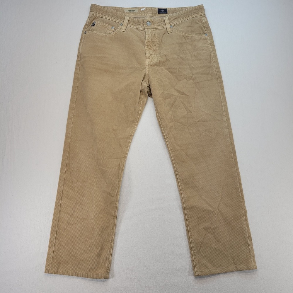 AG Adriano Goldschmied Corduroy Pants Mens 33x27 Brown Graduate Tailored‎ Preppy